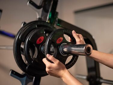 GYM DISTRICT Диски для штанги 50 мм, 30 кг (2x15 кг), гумові гантельні млинці з ручками для домашнього спортзалу, для олімпійських грифів, чавун