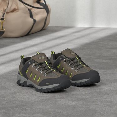 Чоловічі водонепроникні трекінгові черевики NORTIV - легкі, для хайкінгу та кемпінгу, 43 EU, чорний, коричневий, жовтий