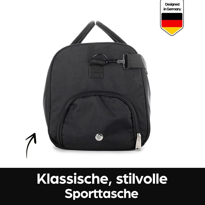 Спортивна сумка RR Sports з відділенням для взуття, чорна, 30 л – для жінок, чоловіків і дітей, тренувальна сумка для фітнесу, спортзалу, футболу