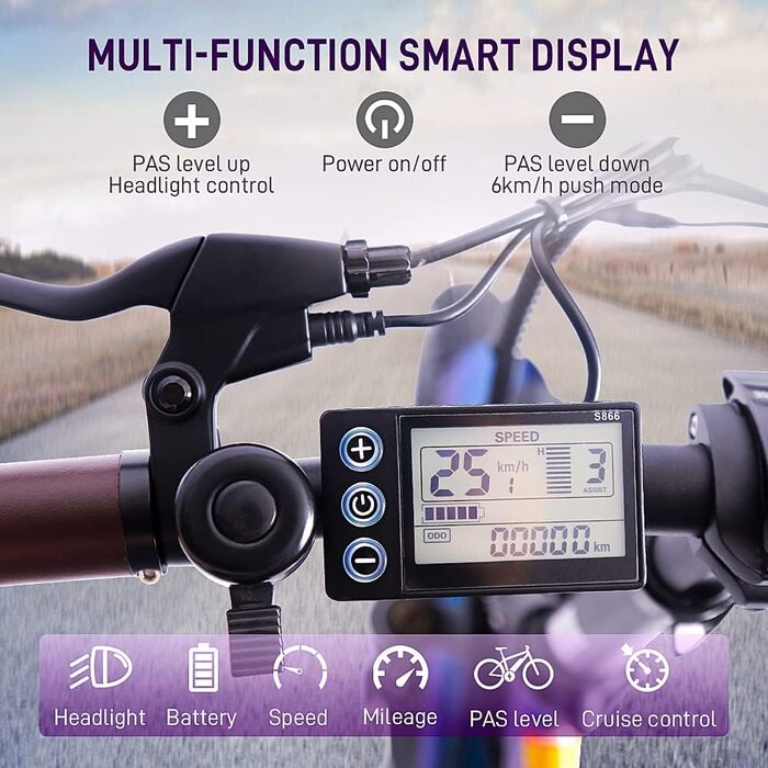 Електровелосипед Fafrees F20 PRO 20'' 250W 36V 18AH, складаний фетбайк Shimano 7S, для міста та гір, синій, до 25 км/год
