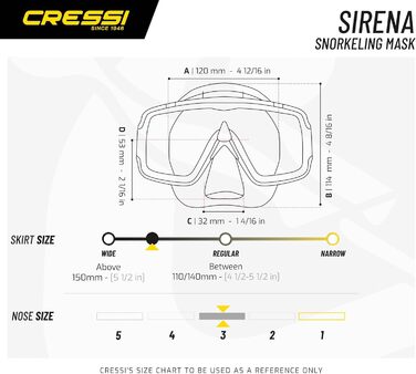 Набір для підводного плавання Cressi Sirena & Island 2.0, маска та трубка, універсальний розмір, унісекс, чорний