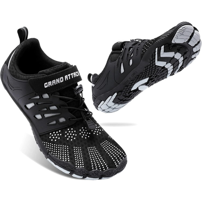 Чоловічі шкарпетки Grand Attack Barfußschuhe, мінімалістичні крос-тренери, підошва Zero Drop, широка передня частина, чорний, 39 EU, Zt608