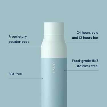 Термос пляшка LARQ Twist Top 740 мл ізольована, нержавіюча сталь, BPA-free, для води, для подорожей, офісу, кемпінгу, зберігає тепло та холод, Seaside Mint