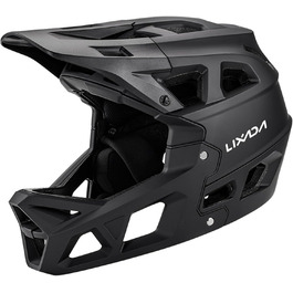 Повнолицевий велосипедний шолом Lixada для дорослих, чорний, M, для MTB, BMX, даунхіл, захисний шолом для гірського велосипеда