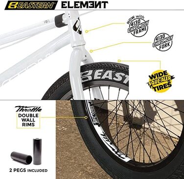 BMX велосипед Eastern Bikes Element 20'', повністю хромолібденова рама та вилка, білий колір