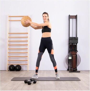 Медичний м'яч Sport-Tec 5 кг зі шкіри для фітнесу, реабілітації та тренувань