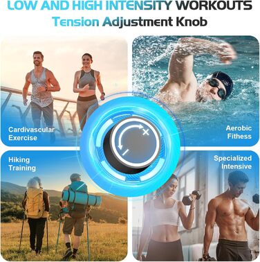 Еліптичний тренажер 2 в 1 з функцією степпера для дому, чорний. З LCD-монітором та регулюванням опору.