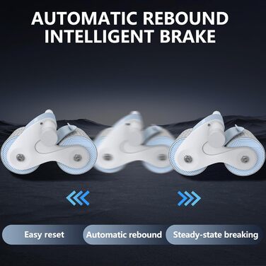 Ролик для пресу з автоматичним відкатом для дому, стабільний тренажер для пресу, з наколінниками, для тренування пресу та сили, світло-блакитний