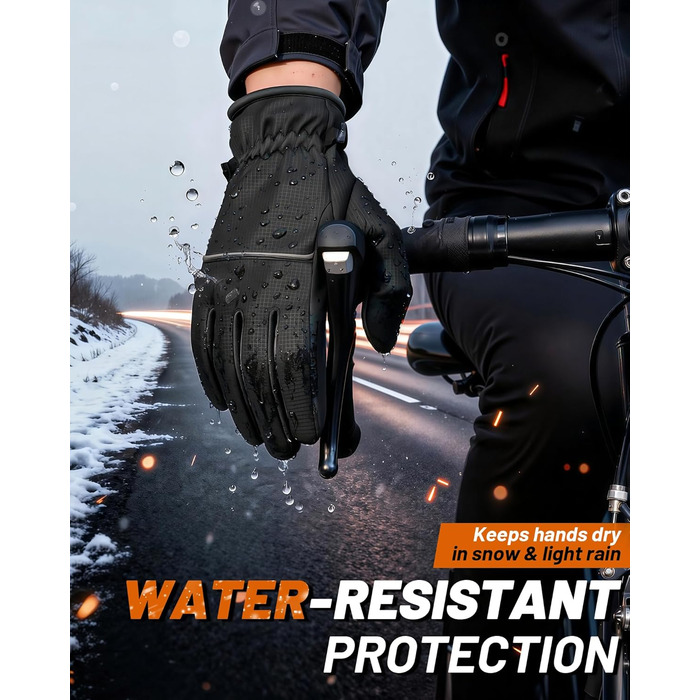 Водонепроникні зимові рукавички GXCROR для жінок та чоловіків з підтримкою сенсорного екрану, 3M Thinsulate, для катання на лижах, велосипеді, прибирання снігу та робіт на відкритому повітрі, до -20°C, теплоізоляція