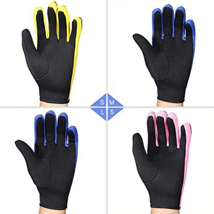 Рукавички для дайвінгу, снорклінгу та каякінгу: пара, 3 кольори, неопренові, 5 пальців, для водних видів спорту (M, темно-синій)