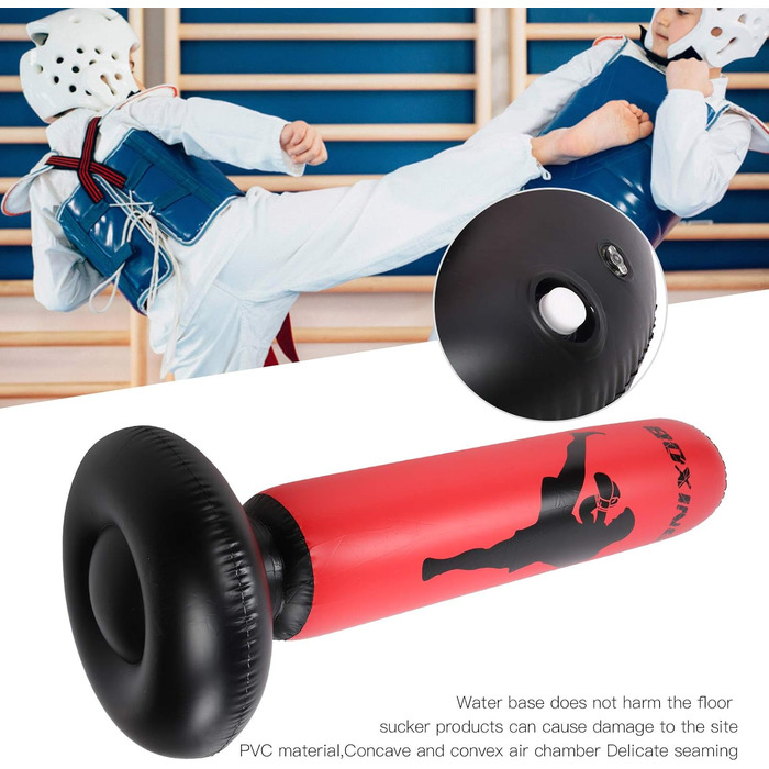 Надувний боксерський мішок 170 см для силових тренувань, чорно-червоний PVC, для чоловіків, жінок, хлопчиків та дівчаток