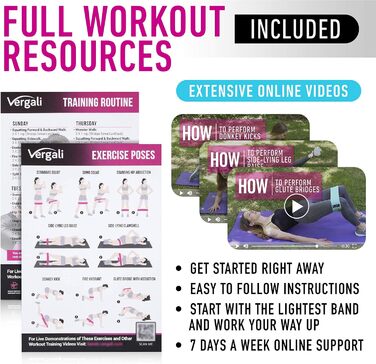 Набір еластичних гумок для фітнесу ASD 4: для м'язів сідниць, стегон та ніг. Набір з 4 гумок для жінок та чоловіків