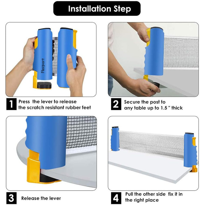 Набір для настільного тенісу: 2 ракетки, сітка, 6 м'ячів, сумка, для початківців, сім'ї та професіоналів
