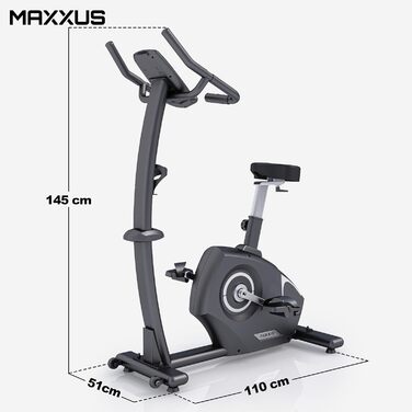Велотренажер MAXXUS 4.2 з магнітною системою гальмування, 160 кг, 12 програм, 16 рівнів навантаження, 9 кг маховик, LCD-дисплей, Bluetooth, домашній фітнес-велосипед