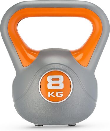Гиря Gymtek 8 кг, ергономічна ручка, для силових тренувань, фітнесу, домашнього спортзалу, помаранчева