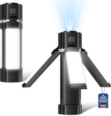 Тeleskopна кемпінгова лампа: LED-ліхтар з 5 режимами освітлення, магнітна, складна, для кемпінгу, походу, надзвичайних ситуацій (чорний)