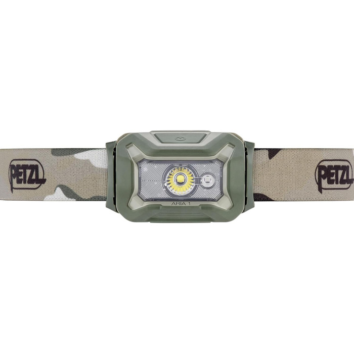 Ліхтар на голову PETZL ARIA 1 RGB - 350 люмен, камуфляж, з трьома AAA/LR03 батарейками