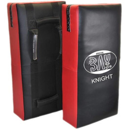Боксерський щит BAY Knight 75x36x17 см, надміцний PU шкіра, чорний/червоний, ударна подушка для кікбоксингу, муай-тай, тайського боксу