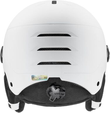 Дитячий велосипедний шолом uvex Rocket jr Visor Single, біло-чорний матовий, 54-58 см