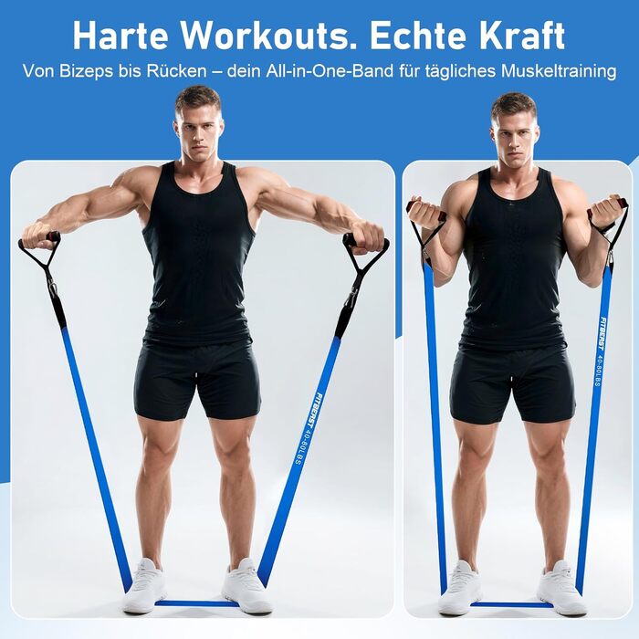 Набір еластичних стрічок FitBeast для фітнесу: 5 шт. з рукавичками та дверним кріпленням. Сила тренувань 5-125 LBS