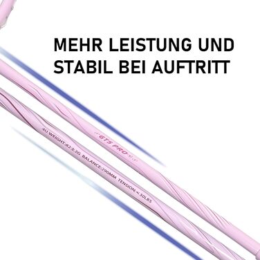 Ракетка для бадмінтону OGEENIER: Графіт, Легка, Професійна, з карбоном, неслизька ручка, у сумці, Рожева