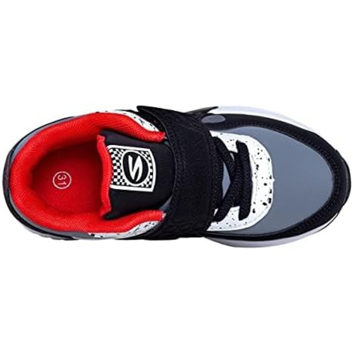 Дитячі спортивні кросівки для занять у залі: дихаючі, легкі, для бігу та активного відпочинку, чорно-червоні, 34 EU