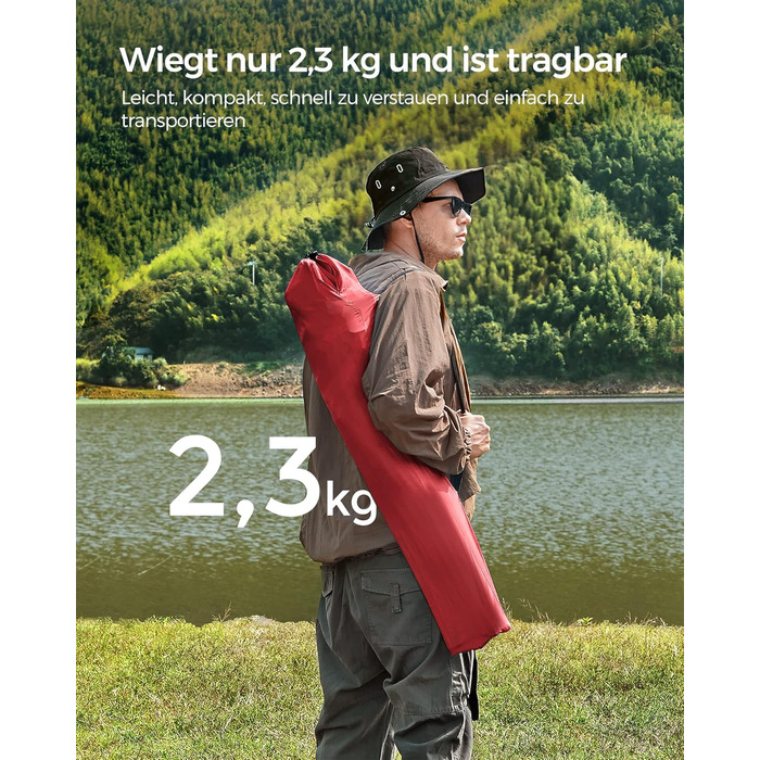 SONGMICS Крісла для кемпінгу, складні, вуличні, зручні, з підлокітниками та тримачем для напоїв, стабільний каркас, вантажопідйомність 120 кг, 2 шт (Червоний)