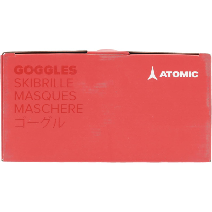 Дитяча лижна маска ATOMIC Count JR, циліндрична, чорна, сумісна з окулярами, Live Fit, силіконовий ремінець, чітке бачення