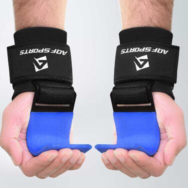 Набори гачків для важкої атлетики AQF – нековзкі ручки з гумовим покриттям, 8 мм неопренова подушка – гачки для підйому штанги для чоловіків та жінок (пара), ідеальні для підйому ваги та силових видів спорту, синій