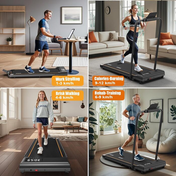 Бігова доріжка для дому Walking Pad, 2.25/2.5HP мотор, навантаження до 120 кг, швидкість 1-12 км/год, з нахилом, 7-шарове покриття, не потребує встановлення