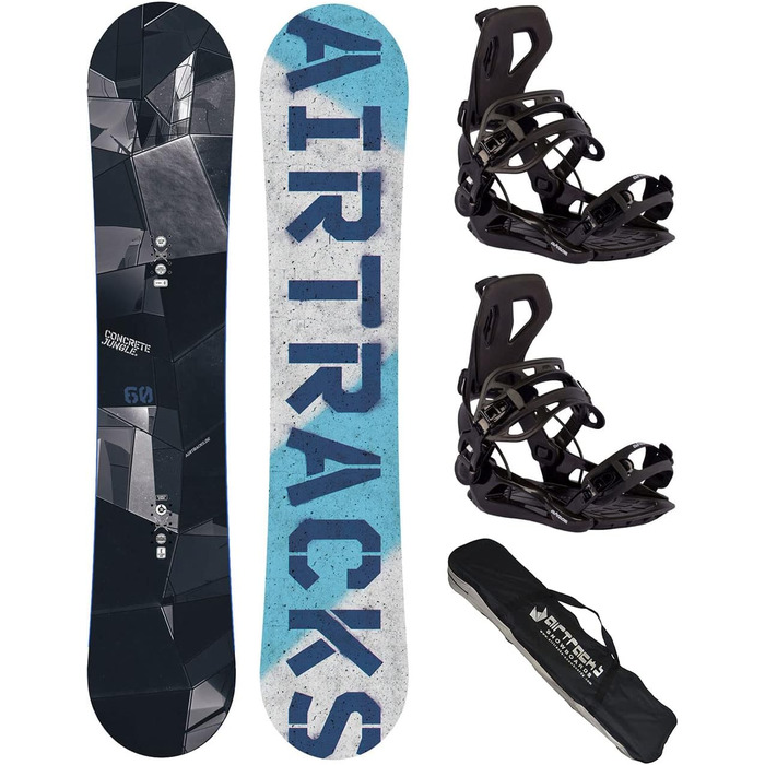 Чоловічий сноуборд комплект Airtracks Jungle Hybrid Rocker Wide 150 см з кріпленням Master Fastec та чохлом