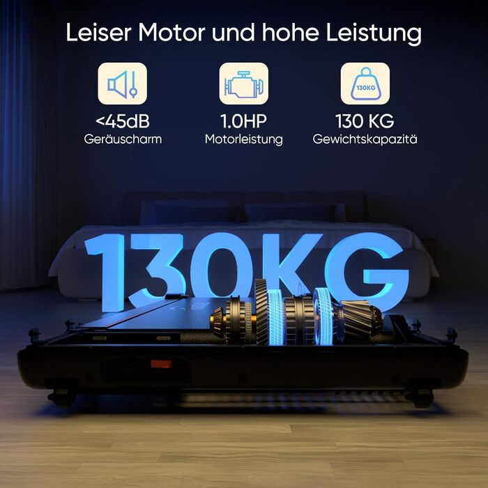 Біговий доріжки TISSCARE для дому та офісу: тихий тренажер для ходьби з регулюванням нахилу, LED-дисплеєм, вагою до 130 кг та швидкістю 1-6 км/год (без ручки).