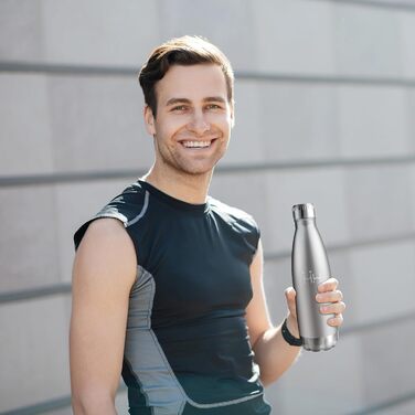 Термос-пляшка 750 мл, ізольована фляка з нержавіючої сталі, без BPA, водонепроникна пляшка для води, термос з подвійними стінками, підходить для газованої води, для університету, роботи, подорожей, спорту, активного відпочинку, хлопчиків та дівчаток, темн