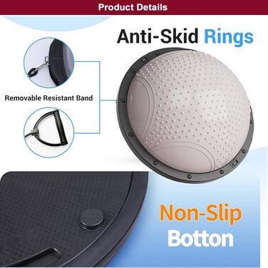 Фітбол для фітнесу та реабілітації 59 см з шипами, для зміцнення м'язів кора, масажу та зняття болю, Body Balance