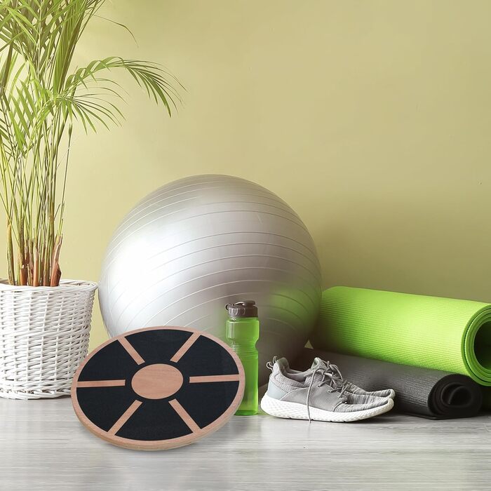 Дерев'яна баланс-дошка Relaxdays 8 x 40 см, Натуральний/Чорний