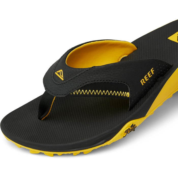 Шльпанці Reef Fanning Pregame для чоловіків (43 EU, чорний та жовтий)