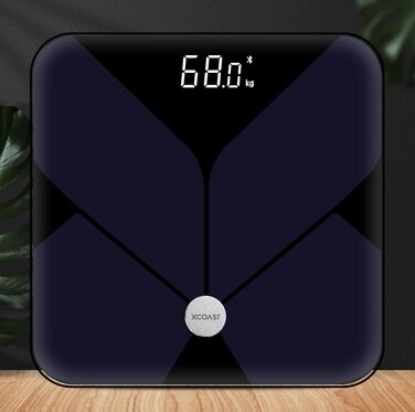 XCOAST WELLISCALE: Розумна вага з Bluetooth - аналіз складу тіла, фітнес-вага (чорний)