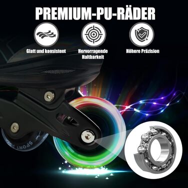 Роликові ковзани для дітей, регульовані, чорно-сині. Розміри 32-35 EU (210-240 мм). Підходять для початківців, для використання в приміщенні та на вулиці.