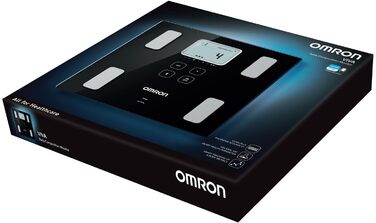 OMRON Viva – розумні ваги-аналізатор складу тіла з Bluetooth і додатком, вимірювання жирової маси, ваги, вісцерального жиру, м'язової маси, базового обміну та ІМТ; для 4 користувачів, тонометр з Bluetooth