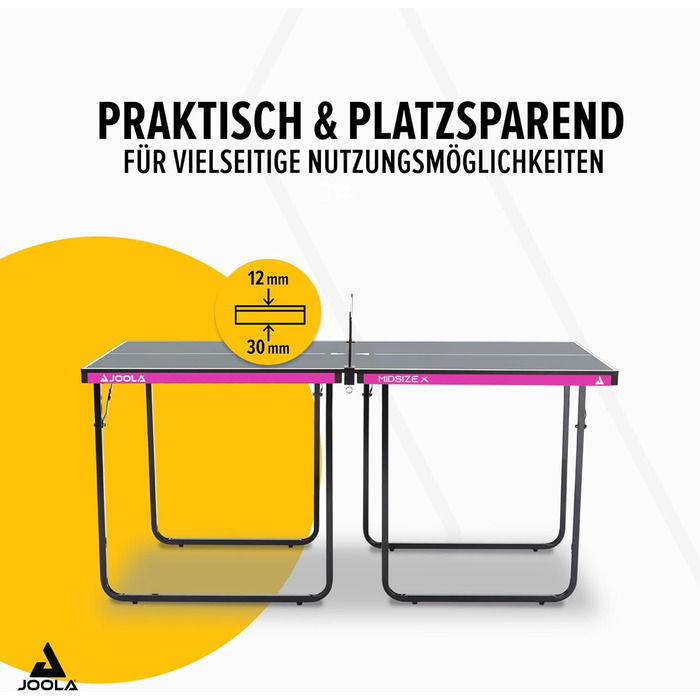 Стіл для пінг-понгу JOOLA Midsize, стіл для відпочинку, комплект з сіткою, чорно-фіолетовий