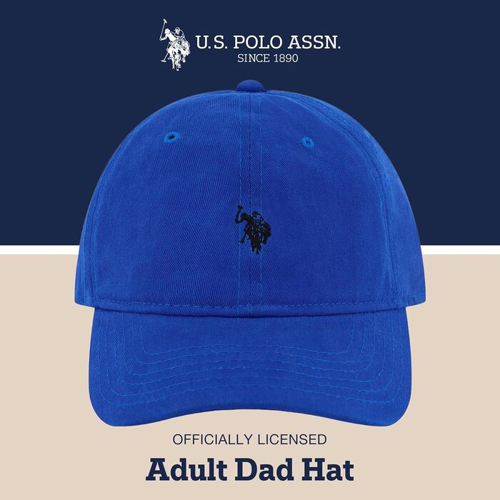 Бейсболка U.S. Polo Assn. з логотипом Pony, 100% бавовна, регульована, темно-синя (Königsblau), один розмір