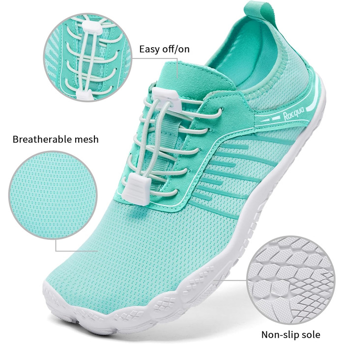 Водні шкарпетки Raqua для плавання та відпочинку: чоловічі та жіночі, швидковисихаючі, антиковзні, для басейну та пляжу, розмір EU37