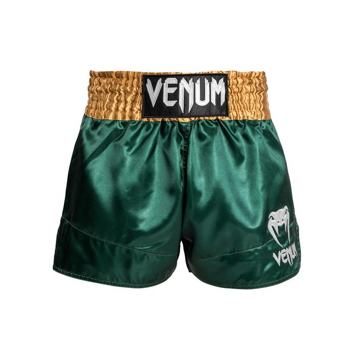 Бойкерські шорти для тайського боксу Venum Classic Muay Thai (Зелений/Золотий/Білий), розмір L Slim