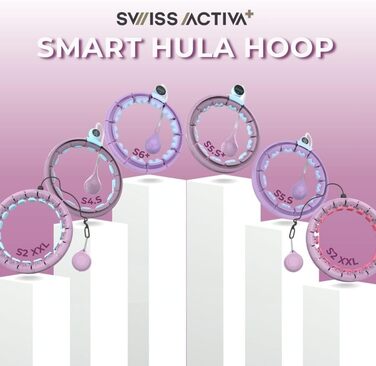 Розумний хулахуп Swiss Activa+ S5.S для дорослих XXL, до 120 см, фіолетово-синій, з вагою для фітнесу