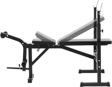 Мультифункціональна лава для жиму Gymrex GR-TB 52, регульована, до 100 кг, кут нахилу 152–180°, тренувальна штанга, похила лава