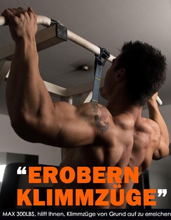 Смуги для підтягувань Fitarc: регульовані еластичні стрічки для підтягувань, 4 шт. з комфортними підставками для ніг. Багатофункціональні тренувальні стрічки для дверей