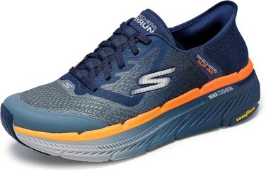 Чоловічі сліпони Skechers Max Cushioning Premier 2.0 Ascendant II, розмір 46 EU, темно-синій та помаранчевий, текстиль, синтетика