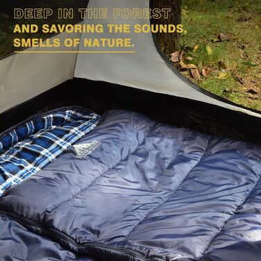 Спальний мішок для дорослих Baumwoll-Flanell, 100% бавовна, для кемпінгу, походів, 3-4 сезони, блакитний