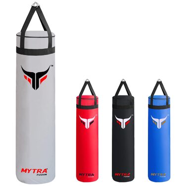 Боксерський мішок Mytra Fusion підвісний, порожній для боксу, MMA, Muay Thai, карате – 2 розміри, 152 см (білий)