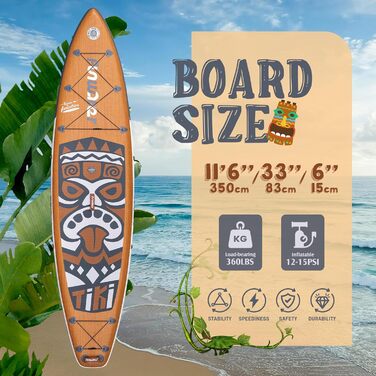 Надувна SUP-дошка FunWater 350 см з сидінням, подвійне весло і насос, дошка для сапсерфінгу для дорослих